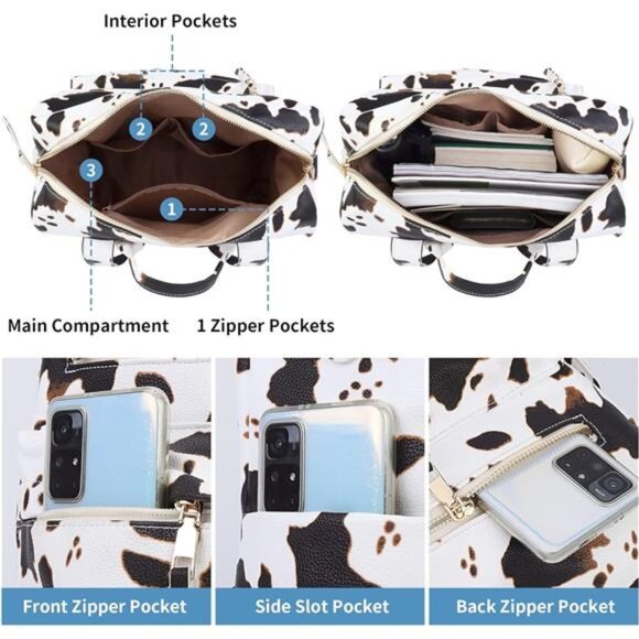 Women Backpack Purse Vintage Rucksack Convertible Shoulder Bag Travel Daypack main image 6